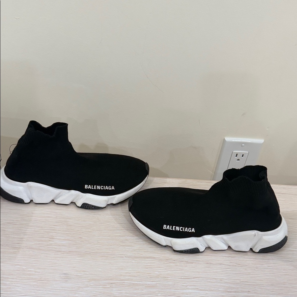 Balenciaga Black and White Sock Sneakers